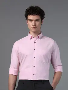 DON VINO Men Comfort Button-Down Collar Solid Cotton Slim Fit Formal Shirt