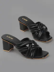 Lavie Kitten Pumps with Laser Cuts Black Open Toe Women Heels