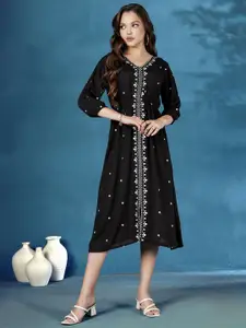 Anouk Women Embroidered V-Neck Ethnic Dresses