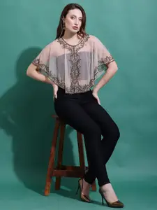 DEBONATELLA Embellished Crop Front Open Party Shrug