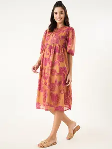 AKKRITI BY PANTALOONS Women Ethnic Motifs Printed Midi Dress