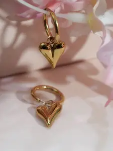 Niscka Gold-Plated Contemporary Hoop Earrings