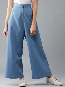 DOLCE CRUDO Women Wide Leg High-Rise Casual Jeans