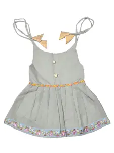 BAESD Infants Girls Mangala Gowri Embroidered Pure Cotton Ethnic Dress