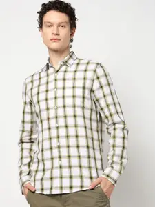 Blue Buddha Men Comfort Spread Collar Tartan Checked Cotton Tailored Fit Casual Shirt