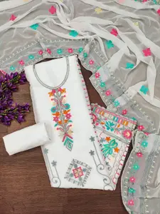 Maroosh Floral Embroidered Sequined Unstitched Dress Material