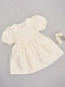 Pantaloons Junior Girls Puff Sleeve Fit & Flare Dress