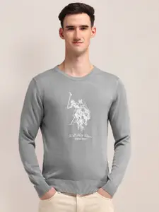 U.S. Polo Assn. Men Brand Logo Cotton Printed Pullover