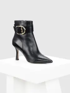 Oroh Women Leather Pointed Toe Stiletto Heel Boots