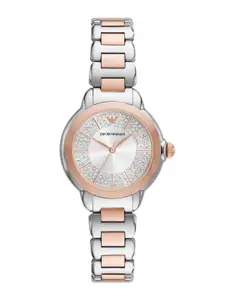 Emporio Armani Women Embellished Dial & Stainless Steel Straps Analogue Watch AK_AR11643