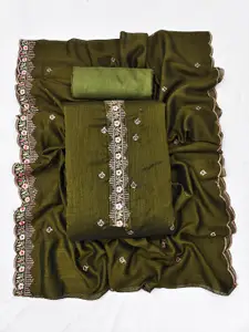 Maroosh Floral Embroidered Thread Work Unstitched Dress Material