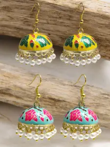 OOMPH Set Of 2 Dome Shaped Jhumkas Earrings
