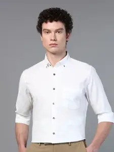 DON VINO Men Comfort Button-Down Collar Solid Cotton Slim Fit Formal Shirt