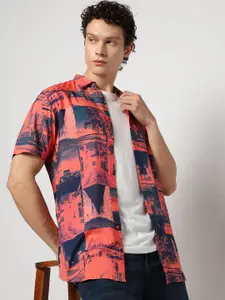 Blue Buddha Men Comfort Spread Collar Tartan Checked Cotton Relaxed Fit Casual Shirt