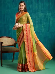 RACHNA Checked Zari Kanjeevaram Saree