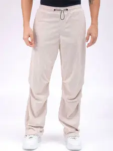 The Indian Garage Co Men Textured Tapered Fit Joggers Trousers