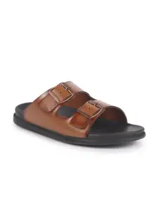 FAUSTO Men PU Open Toe Slip-On Comfort Sandals