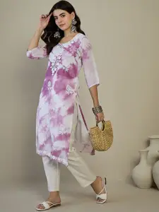 Anouk Floral Embroidered Thread Work Regular Straight Kurta