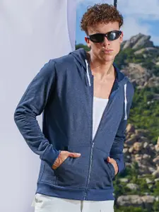 Campus Sutra Men Zip-Front  Hooded Sweatshirt