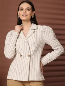 plusS Slim-Fit Notched Lapel Cotton Single Breasted Blazer