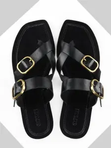 Oroh Women One Square Toe Flats with Buckles