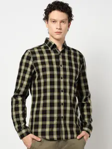 Blue Buddha Men Comfort Cutaway Collar Tartan Checked Cotton Tailored Fit Casual Shirt