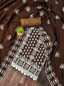 Maroosh Floral Embroidered Thread Work Unstitched Dress Material