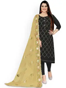Maroosh Geometric Embroidered Thread Work Unstitched Dress Material