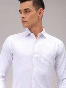 The Indian Garage Co. X Luxe Men Cutaway Collar Micro Ditsy Printed Cotton Formal Shirt