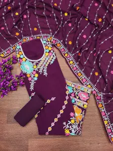 Maroosh Floral Embroidered Sequinned Unstitched Dress Material