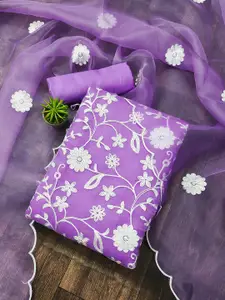 Maroosh Floral Embroidered Organza Unstitched Dress Material