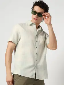 Blue Buddha Men Comfort Spread Collar Tartan Checked Cotton Tailored Fit Casual Shirt