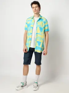 Blue Buddha Men Comfort Spread Collar Checked Cotton Relaxed Fit Casual Shirt