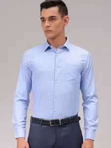 The Indian Garage Co. X Luxe Men Cutaway Collar Pinstripes Striped Slim Fit Formal Shirt