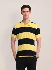 U.S. Polo Assn. Men Striped Polo Collar Cotton Slim Fit T-shirt