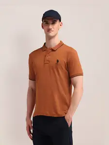 U.S. Polo Assn. Men Solid Polo Collar Cotton Slim Fit T-shirt