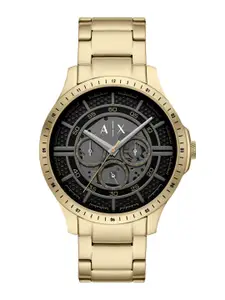 Armani Exchange Men Skeleton Dial & Stainless Steel Straps Analogue Watch AK_AX2461