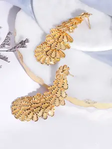 MANSIYAORANGE Floral Gold-Plated Drop Earrings