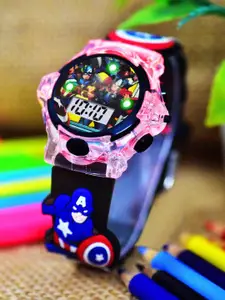 Shocknshop Boys Printed Dial & Straps Digital Watch 340 Captain Black