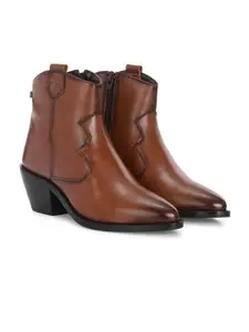 Delize Women Round Toe Block Heel Winter Boots