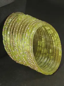 LAVAZZA Set Of 12 Zircon Diamond Stone Studded & Beads Bangle