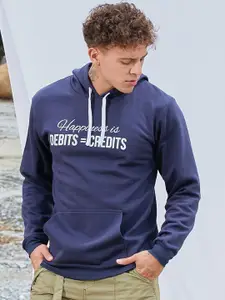 Campus Sutra Men Printed Hooded Long Sleeves Sweatshirt