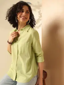 Anouk Women Shirt Collar Cotton Top