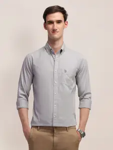 U.S. Polo Assn. Men Classic Button-Down Collar Solid Cotton Tailored Fit Formal Shirt