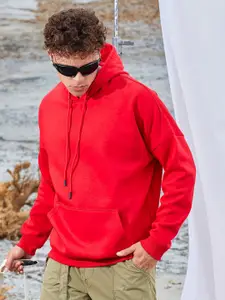 Campus Sutra Men Hooded Cotton Sweatshirt