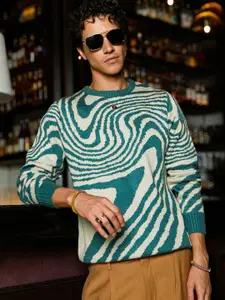Campus Sutra Men Abstract Printed Pullover