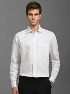 Louis Philippe Men Classic Spread Collar Floral Printed Cotton Formal Shirt