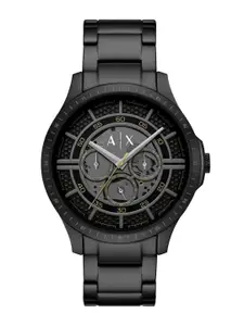 Armani Exchange Men Skeleton Dial & Stainless Steel Straps Analogue Watch AK_AX2460