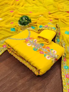 Maroosh Floral Embroidered Sequined Unstitched Dress Material