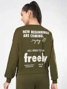 Ajile by Pantaloons Women Printed Round Neck Cotton Sweatshirt